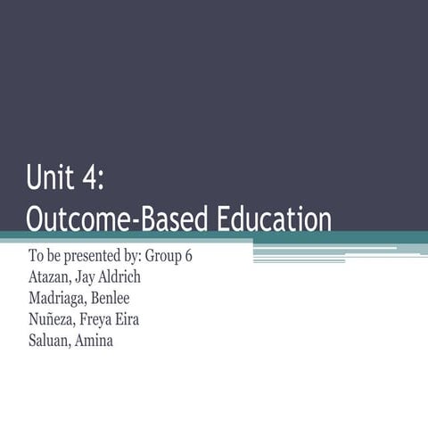 Outcome based education