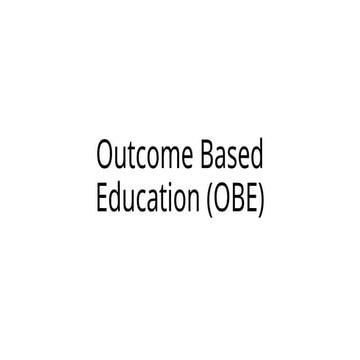 OUTCOME BASED EDUCATION for engineering education | PPTX