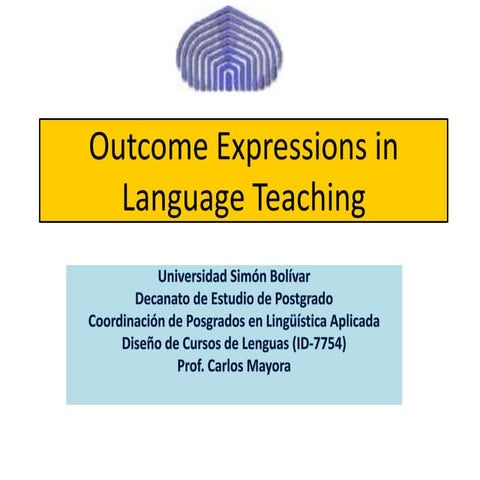 Outcome expressions in language teaching