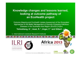 Knowledge changes and lessons learned, looking at outcome pathway of an Ecohe...