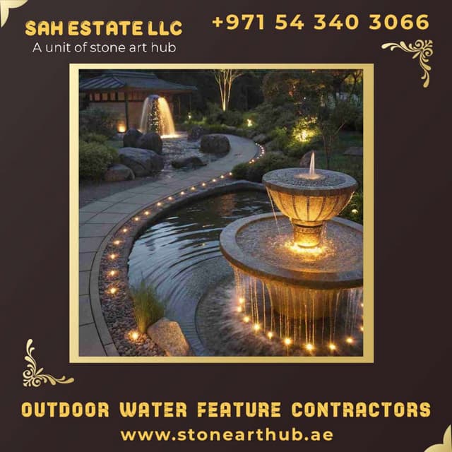 Outdoor Water Feature Contractors in Dubai - ☎ +971 54 340 3066 | PDF
