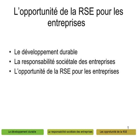 L'opportunité de la RSE pour les entreprises