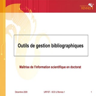 Outils de gestion bibliographique