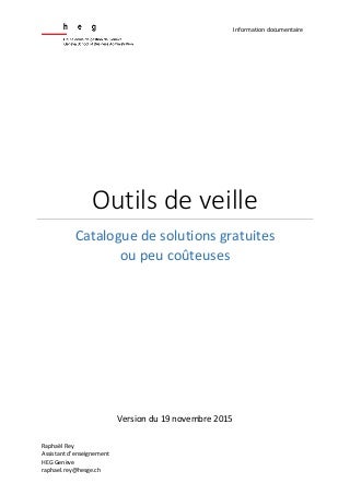 Outils de veille - catalogue