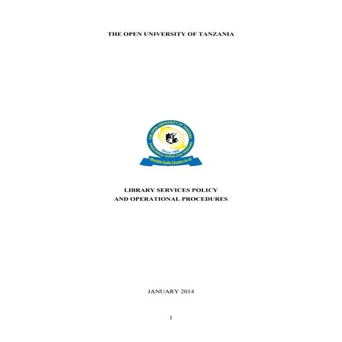 Library policy and operational procedure