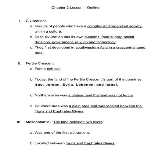 Unit 2 Outline Notes