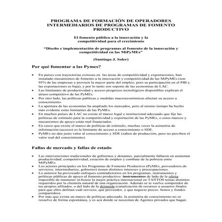 Outline fomento público a la competitividad y la innovación   santiago soler