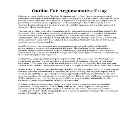 Outline For Argumentative Essay. Argumentative Essay Outline Blank  Templates...