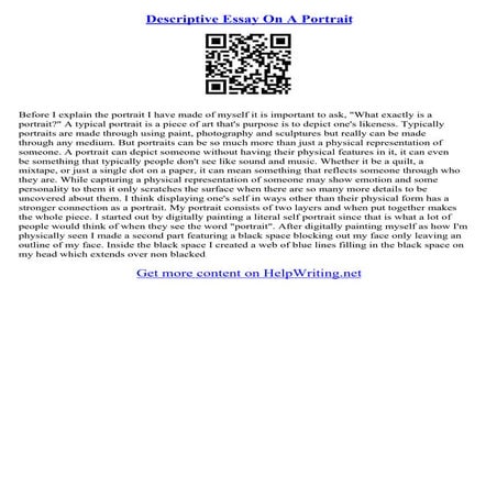 Outline Of A Descriptive Essay