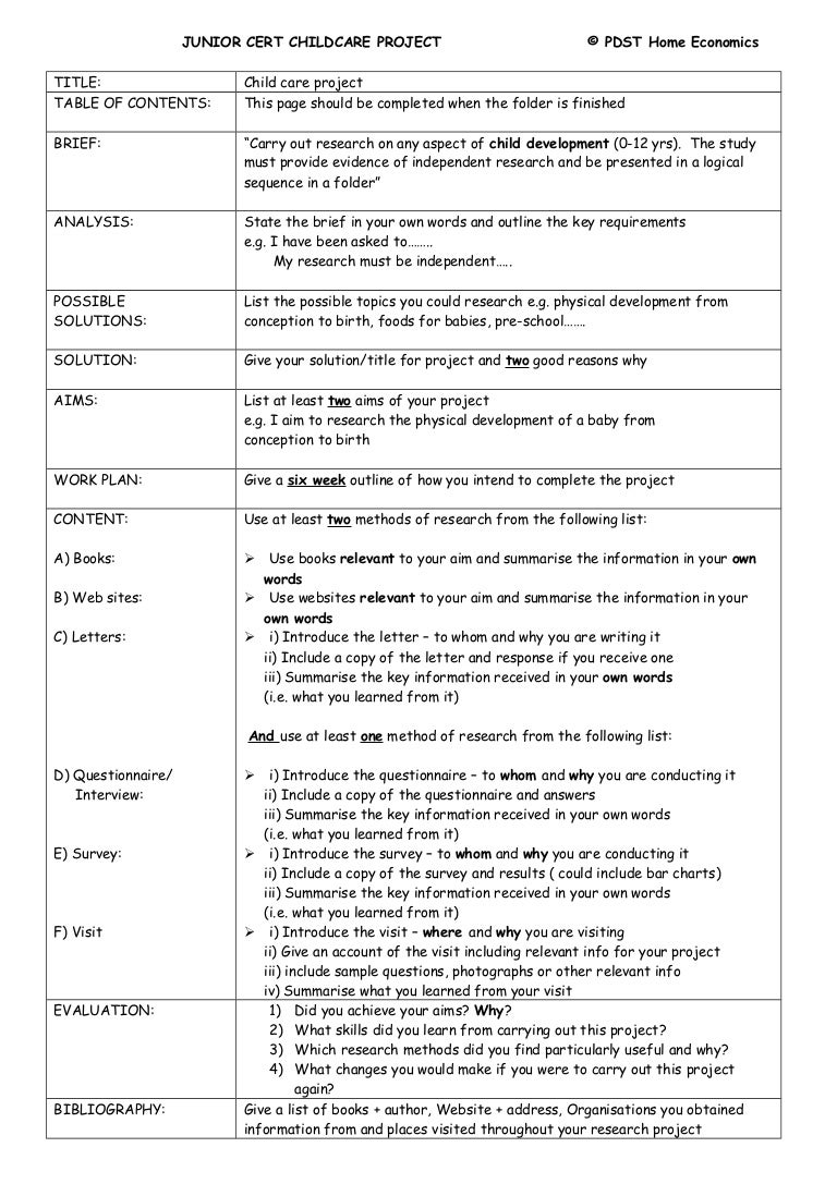 Home economics junior certificate project Home economics junior certificate project