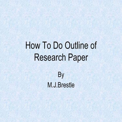 Outline of Research Paper