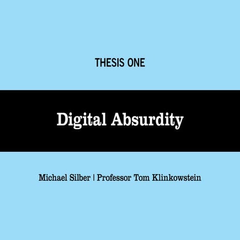 Thesis One Presentation: Nov 19