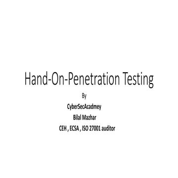 Outline of Penetration Testing 