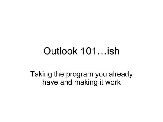 Outlook training slides | PPTX