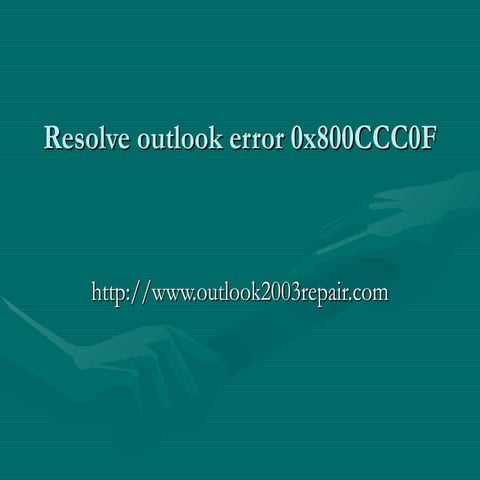 Outlook error 0x800 ccc0f