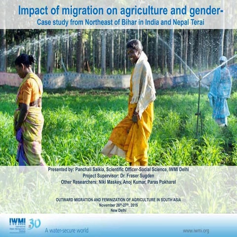 Impact of migration on agriculture and gender - Case study from Northeast of ...