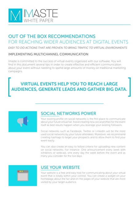 Out of the box recommendations for reaching wider audiencies at digital event...
