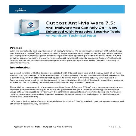 Outpost Anti-Malware 7.5