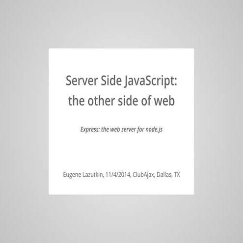 Express: the web server for node.js image.