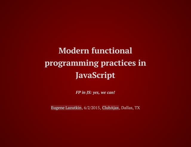 Functional practices in JavaScript