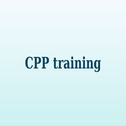CPP training | PPT