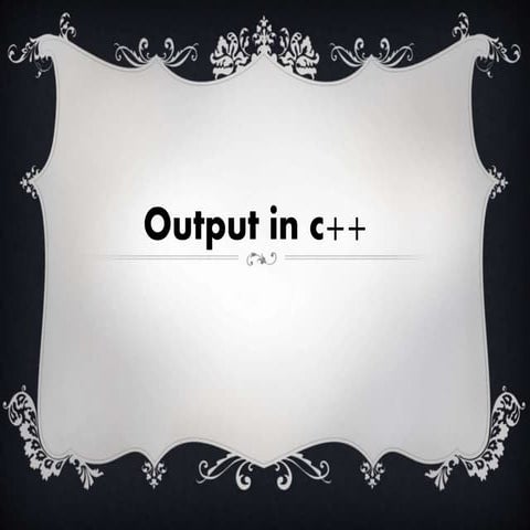 Output in c++ (cout)