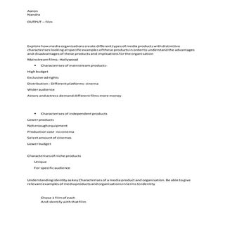 avengers- mainstream film,  indepen...