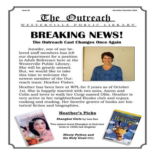 November 2010: Outreach Newsletter