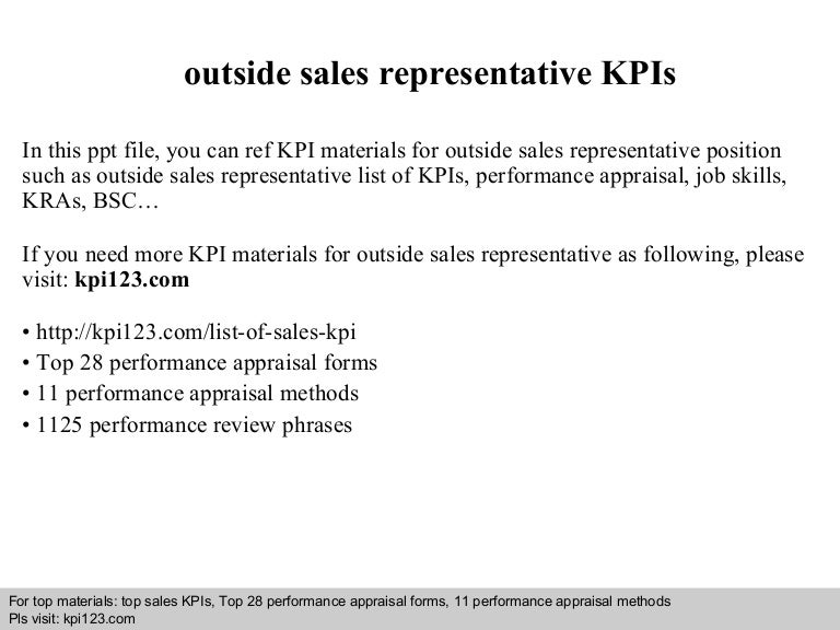 Outside sales representative kpis