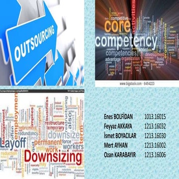 Outsourcing core computency- downsizing
