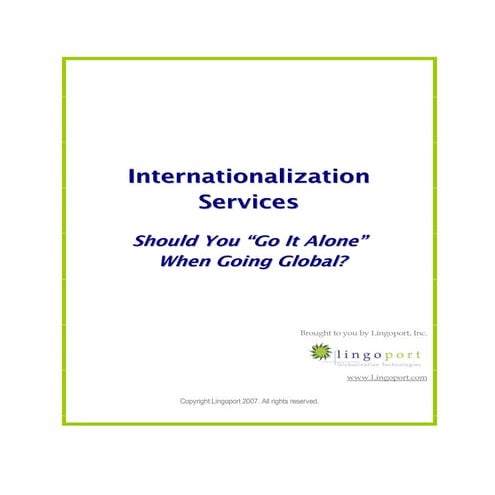 Outsourcing Internationalization (i18n) Services