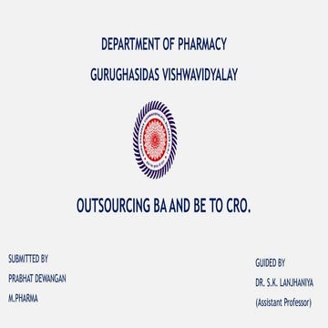 Outsourcing BA and BE to CRO | PPTX