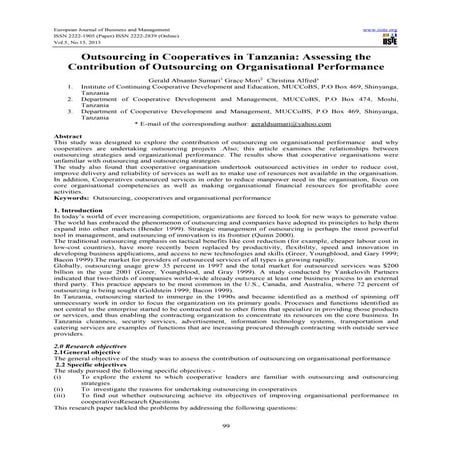 The Impact of Strategic Outsourcing on Organizational Performance A ...