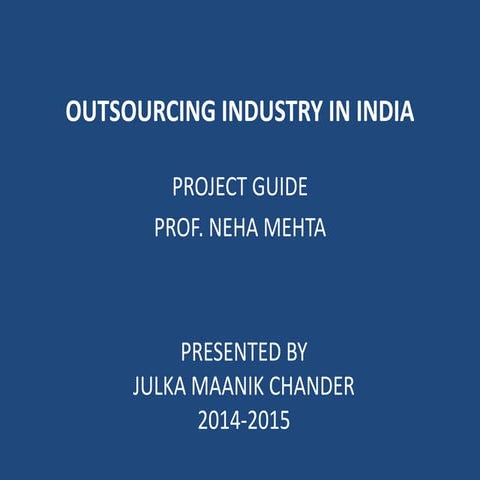 Outsourcing industries in india