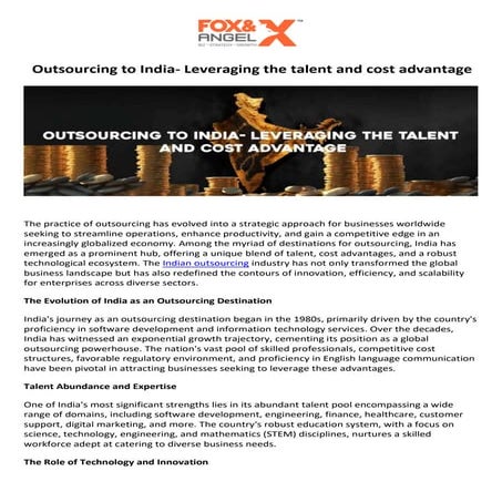 Outsourcing to India- Leveraging the talent and cost advantage.pdf