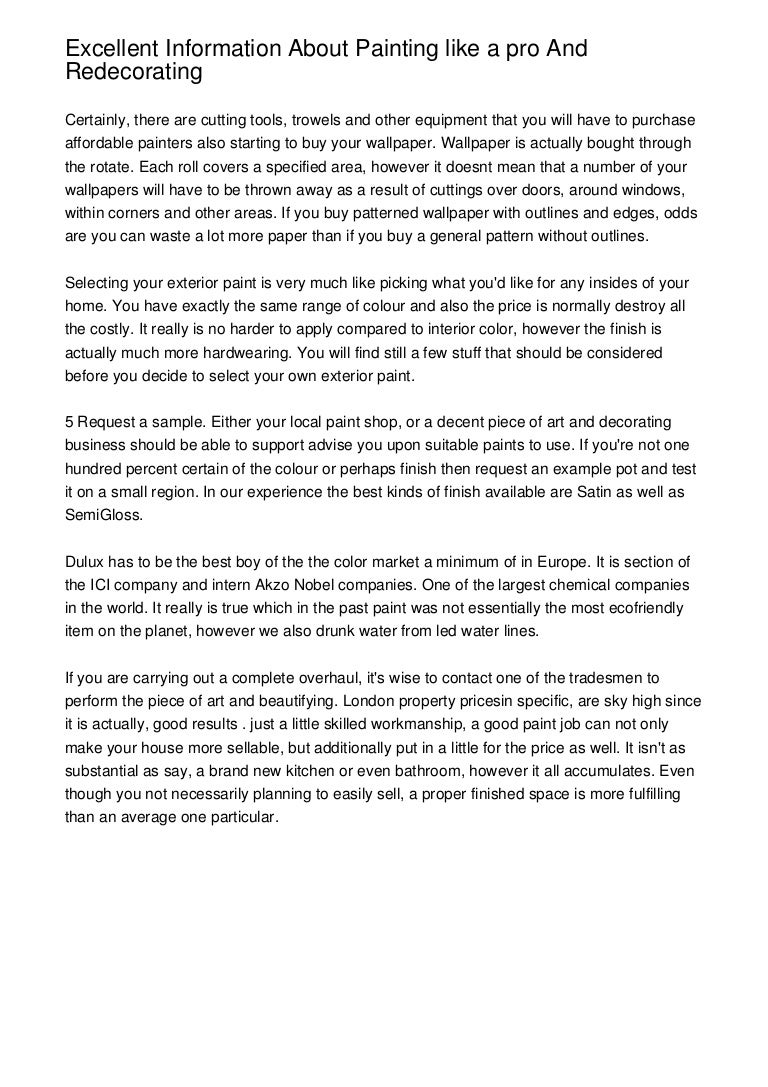 Excellent Information About Painting like a pro And Redecorating