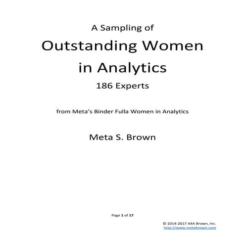 Outstanding women in analytics 2017