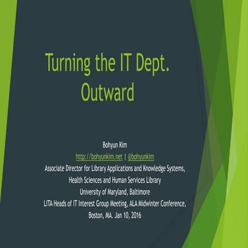 Turning the IT Dept. Outward