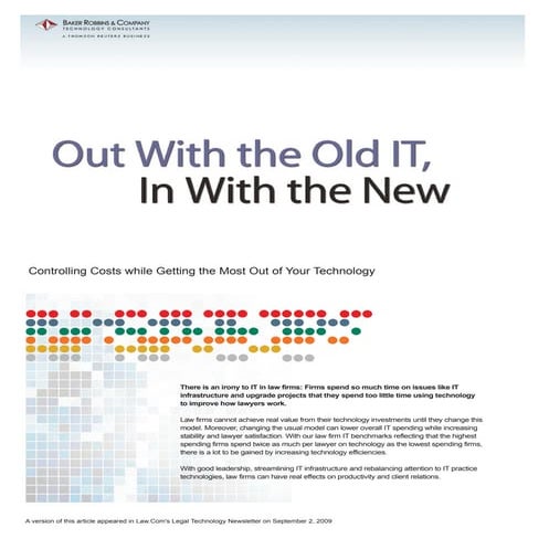 Out with the old it in with the new   by david cunningham - sep 2009