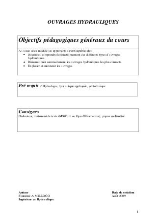 Ouvrages hydrauliques