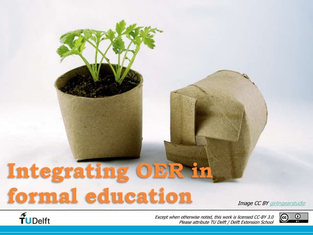 Open Education in formal educational settings, TU Delft STUMBLE project 2014