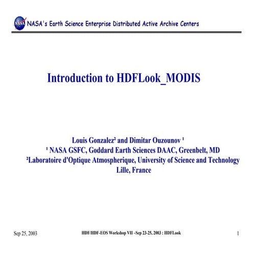 Introduction to HDFLook_MODIS