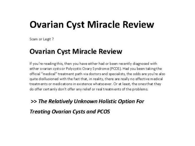 Ovarian Cyst Cure