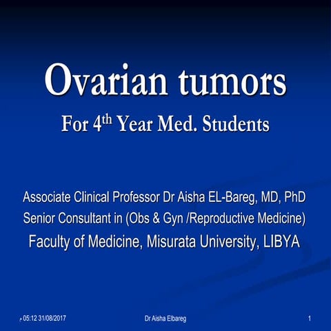 Ovarian tumors for 4th year med.students