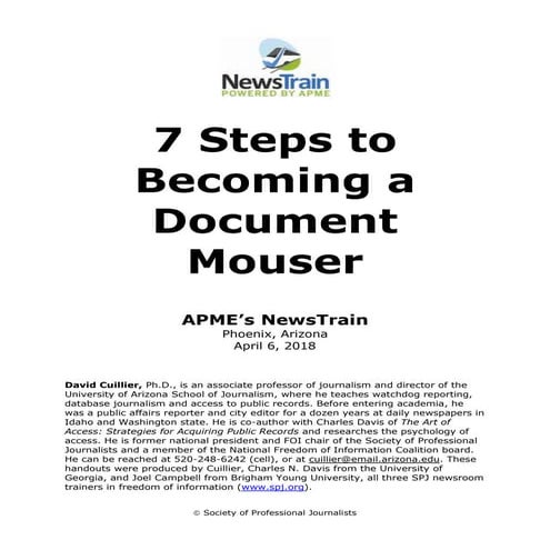 7 steps to becoming a document mouser - David Cuillier - Phoenix NewsTrain - ...