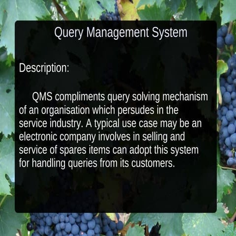 Query Management System- overview