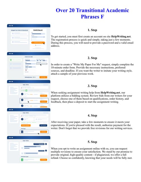 Over 20 Transitional Academic Phrases F. Online assignment writing service.
