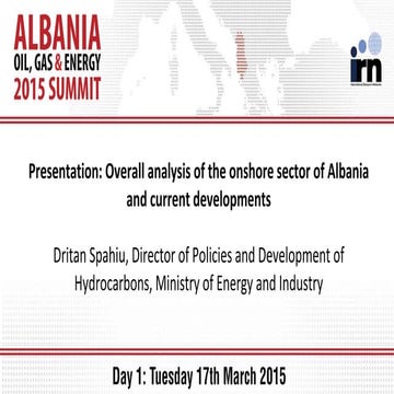 Overall analysis of the onshore sector of Albania and current developments