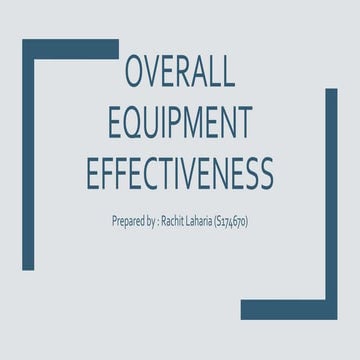 Overall equipment effectiveness