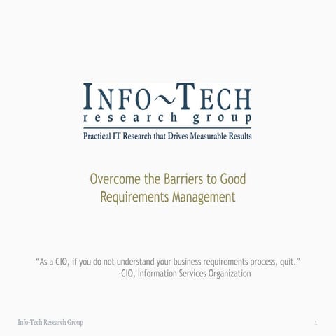 Overcome barriers to good req mgmt
